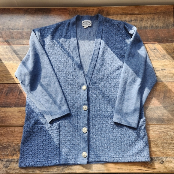 Vintage Womens Cardigan Metal Buttons Grannycore Cottagecore Farmhouse Cozy - Picture 8 of 15